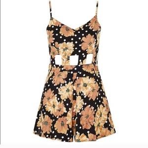 TopShop Floral Cutout Romper • Size 2